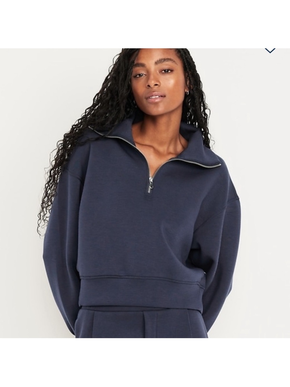 Old Navy Sport Bounce Fleece Women's Navy Half-Zip Pullover Sweatshirt NWT XS